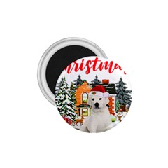 White Labrador Santa Merry T- Shirt Red Winter Christmas Hat House White Labrador  Santa Merry T- Sh 1.75  Magnets