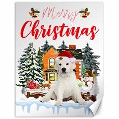 White Labrador Santa Merry T- Shirt Red Winter Christmas Hat House White Labrador  Santa Merry T- Sh Canvas 12  X 16  by ZUXUMI