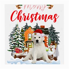 White Labrador Santa Merry T- Shirt Red Winter Christmas Hat House White Labrador  Santa Merry T- Sh Medium Glasses Cloth