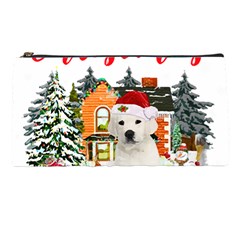 White Labrador Santa Merry T- Shirt Red Winter Christmas Hat House White Labrador  Santa Merry T- Sh Pencil Case