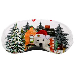 White Labrador Santa Merry T- Shirt Red Winter Christmas Hat House White Labrador  Santa Merry T- Sh Sleep Mask