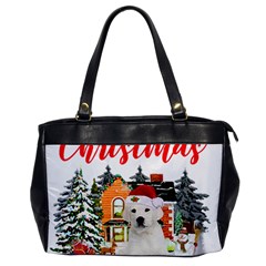 White Labrador Santa Merry T- Shirt Red Winter Christmas Hat House White Labrador  Santa Merry T- Sh Oversize Office Handbag