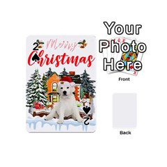 White Labrador Santa Merry T- Shirt Red Winter Christmas Hat House White Labrador  Santa Merry T- Sh Playing Cards 54 Designs (Mini)