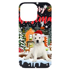 White Labrador Santa Merry T- Shirt Red Winter Christmas Hat House White Labrador  Santa Merry T- Sh iPhone 14 Pro Max Black UV Print Case