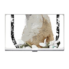 White Wolf T- Shirtwhite Wolf Howling T- Shirt Business Card Holder by ZUXUMI