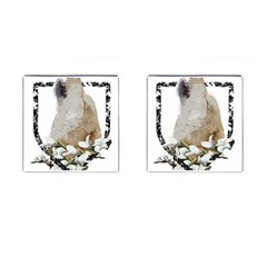 White Wolf T- Shirtwhite Wolf Howling T- Shirt Cufflinks (square) by ZUXUMI