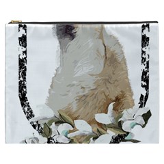 White Wolf T- Shirtwhite Wolf Howling T- Shirt Cosmetic Bag (xxxl) by ZUXUMI