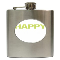 Calligraphy T- Shirt Funny Happy Calligraphy Calligrapher Handwriting Lettering T- Shirt Hip Flask (6 Oz) by EnriqueJohnson