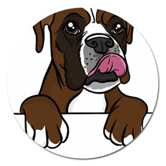 Boxer Dog T- Shirt Boxer T- Shirt Magnet 5  (round) by JamesGoode