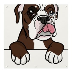 Boxer Dog T- Shirt Tri Colored Boxer T- Shirt Banner And Sign 4  X 4  by JamesGoode