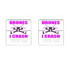 Drone Racing Gift T- Shirt Distressed F P V Race Drone Racing Drone Racer Pattern Quote T- Shirt (2) Cufflinks (square) by ZUXUMI