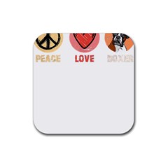 Boxer T- Shirt Peace Love Boxer T- Shirt Rubber Coaster (square) by JamesGoode