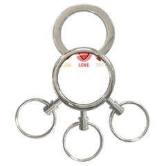 Boxer T- Shirt Peace Love Boxer T- Shirt 3-ring Key Chain by JamesGoode