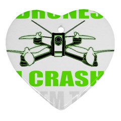 Drone Racing Gift T- Shirt Distressed F P V Race Drone Racing Drone Racer Pattern Quote T- Shirt (4) Heart Ornament (two Sides) by ZUXUMI