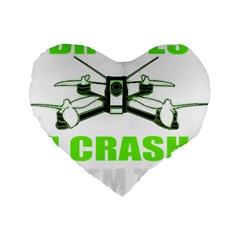 Drone Racing Gift T- Shirt Distressed F P V Race Drone Racing Drone Racer Pattern Quote T- Shirt (4) Standard 16  Premium Heart Shape Cushions by ZUXUMI