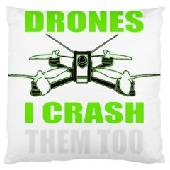 Drone Racing Gift T- Shirt Distressed F P V Race Drone Racing Drone Racer Pattern Quote T- Shirt (4) Standard Premium Plush Fleece Cushion Case (two Sides) by ZUXUMI