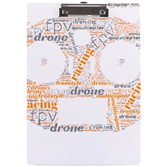 Drone Racing Word Cloud T- Shirt F P V Freestyle Drone Racing Word Cloud T- Shirt (3) A4 Acrylic Clipboard by ZUXUMI