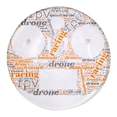 Drone Racing Word Cloud T- Shirt F P V Freestyle Drone Racing Word Cloud T- Shirt (3) Round Glass Fridge Magnet (4 Pack)
