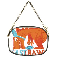 Easter Dinosaur T- Shirt Happy East Rawr T- Rex Dinosaur Easter Bunny T- Shirt Chain Purse (two Sides) by ZUXUMI