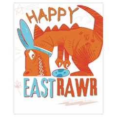 Easter Dinosaur T- Shirt Happy East Rawr T- Rex Dinosaur Easter Bunny T- Shirt Drawstring Bag (small) by ZUXUMI