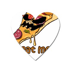 Eat Me T- Shirtscary Pizza Slice Sceaming Eat Me T- Shirt Heart Magnet