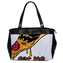 Eat Me T- Shirtscary Pizza Slice Sceaming Eat Me T- Shirt Oversize Office Handbag by ZUXUMI