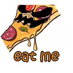 Eat Me T- Shirtscary Pizza Slice Sceaming Eat Me T- Shirt Wooden Puzzle Hexagon by ZUXUMI