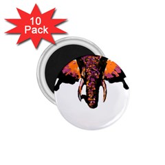 Elephant Art T- Shirtbutterfly Elephant T- Shirt 1 75  Magnets (10 Pack)  by ZUXUMI