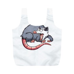 Opossum T-shirtwhite Look Calm Opossum 03 T-shirt (1) Full Print Recycle Bag (m)