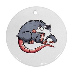 Opossum T-shirtwhite Look Calm Opossum 03 T-shirt Round Ornament (two Sides) by EnriqueJohnson