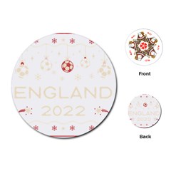 England T- Shirt England Ugly Christmas Sweater Soccer Football 2022 Xmas Pajama T- Shirt (1) Playing Cards Single Design (round) by ZUXUMI