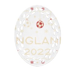 England T- Shirt England Ugly Christmas Sweater Soccer Football 2022 Xmas Pajama T- Shirt (1) Ornament (oval Filigree) by ZUXUMI