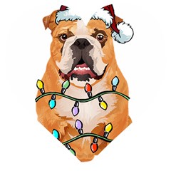 English Bulldog Santa Christmas T- Shirt English Bulldog Santa Christmas Tree Lights Xmas T- Shirt Wooden Puzzle Heart by ZUXUMI