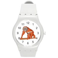 Orangutan T-shirtwhite Look Calm Orangutan 07 T-shirt (1) Round Plastic Sport Watch (m) by EnriqueJohnson