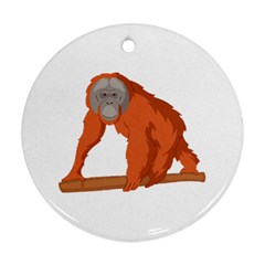 Orangutan T-shirtwhite Look Calm Orangutan 07 T-shirt Round Ornament (two Sides) by EnriqueJohnson