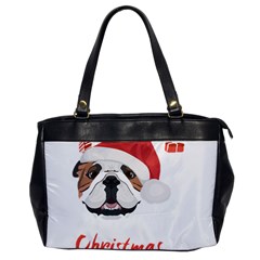 English Bulldog T- Shirt English Bulldog Merry Christmas T- Shirt (1) Oversize Office Handbag by ZUXUMI