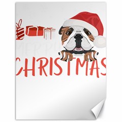 English Bulldog T- Shirt English Bulldog Merry Christmas T- Shirt (3) Canvas 18  X 24  by ZUXUMI