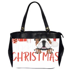 English Bulldog T- Shirt English Bulldog Merry Christmas T- Shirt (3) Oversize Office Handbag (2 Sides) by ZUXUMI