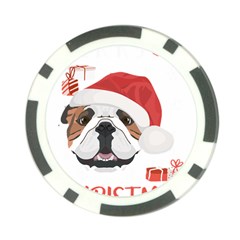 English Bulldog T- Shirt English Bulldog Merry Christmas T- Shirt (4) Poker Chip Card Guard (10 Pack) by ZUXUMI