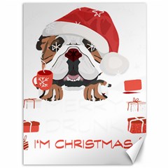 English Bulldog T- Shirt English Bulldog Merry Christmas T- Shirt (8) Canvas 36  X 48  by ZUXUMI