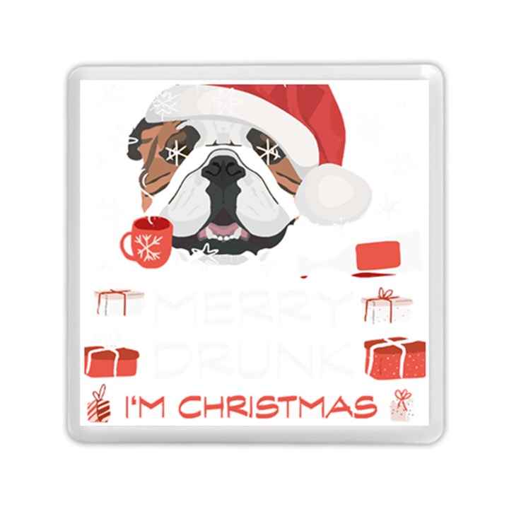 English Bulldog T- Shirt English Bulldog Merry Christmas T- Shirt Memory Card Reader (Square)