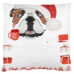 English Bulldog T- Shirt English Bulldog Merry Christmas T- Shirt Large Cushion Case (two Sides) by ZUXUMI