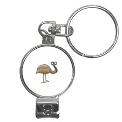 Ostrich T-shirtwhite Look Calm Ostrich 23 T-shirt (1) Nail Clippers Key Chain by EnriqueJohnson