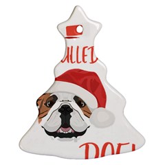English Bulldog T- Shirt English Bulldog Mulled Wine Christmas T- Shirt Christmas Tree Ornament (two Sides) by ZUXUMI