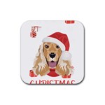 English Cocker Spaniel T- Shirt English Cocker Spaniel Merry Christmas T- Shirt (1) Rubber Coaster (Square) Front