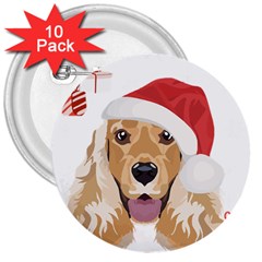 English Cocker Spaniel T- Shirt English Cocker Spaniel Merry Christmas T- Shirt (2) 3  Buttons (10 Pack)  by ZUXUMI