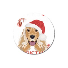 English Cocker Spaniel T- Shirt English Cocker Spaniel Merry Christmas T- Shirt (2) Magnet 3  (round) by ZUXUMI