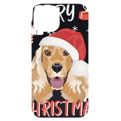 English Cocker Spaniel T- Shirt English Cocker Spaniel Merry Christmas T- Shirt (2) Iphone 14 Black Uv Print Case by ZUXUMI