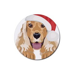 English Cocker Spaniel T- Shirt English Cocker Spaniel Merry Christmas T- Shirt (3) Rubber Round Coaster (4 Pack) by ZUXUMI