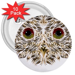 Owl T-shirtowl Gold Edition T-shirt 3  Buttons (10 Pack)  by EnriqueJohnson